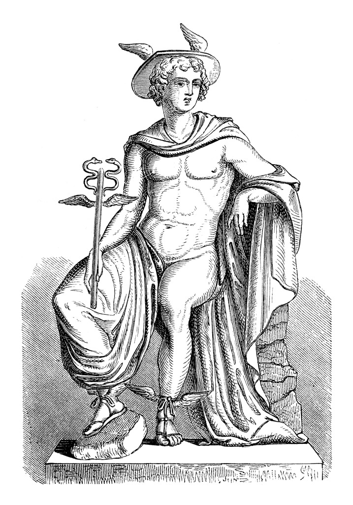 Greek goddess Hermes ( called Mercury in Roman mythology ) who was considered the messenger of the gods.