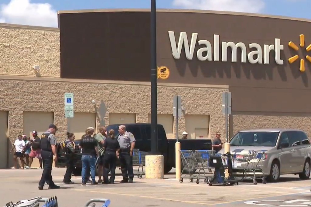 The police chief said two cops applied two chest seals to the boy's wounds to stop any bleeding when they arrived outside the Walmart in Choctaw, Oklahoma on July 4, 2023. 